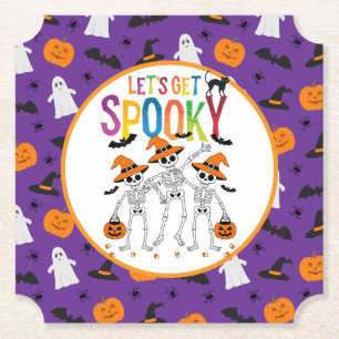 Let's Get Spooky Halloween Paper Coaster