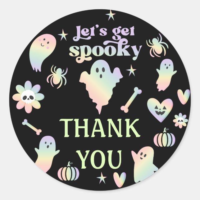 Let's Get Spooky,Halloween party  Classic Round Sticker (Front)