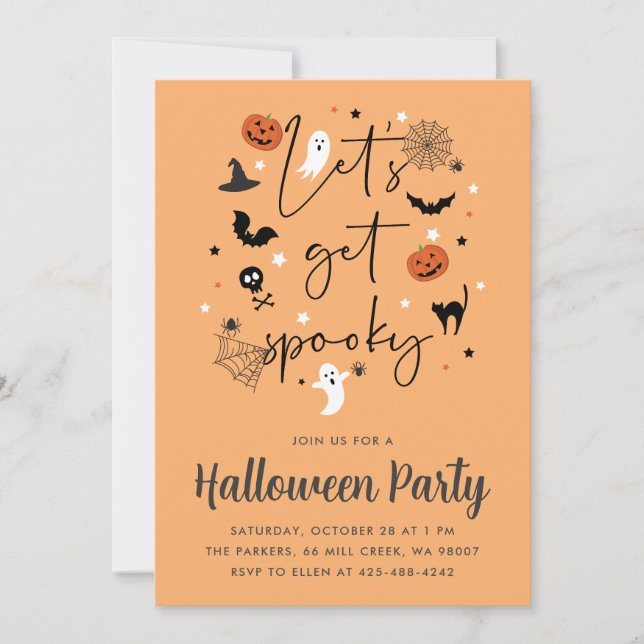 Let's get spooky Halloween Party Invitation (Front)