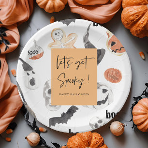 Let's get Spooky Halloween Party Paper Plate