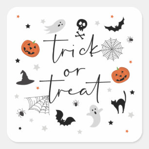 Let's get spooky Halloween Party white 2 Square Sticker