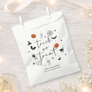 Let's get spooky Halloween Party white Favour Bags