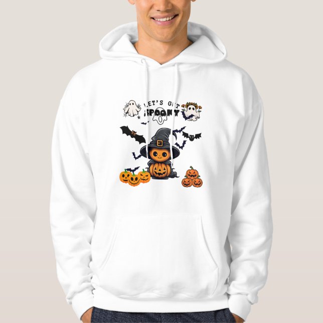 Let's Get Spooky, Halloween Pumpkin Hoodie (Front)