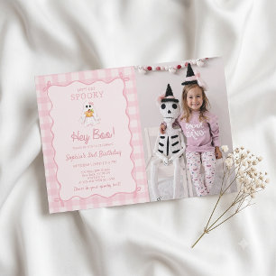 Let's get Spooky Hey Boo Birthday Invitation Photo