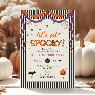 Lets Get Spooky Kids Halloween Birthday Party Invitation