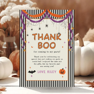 Lets Get Spooky Kids Halloween Birthday Party Thank You Card
