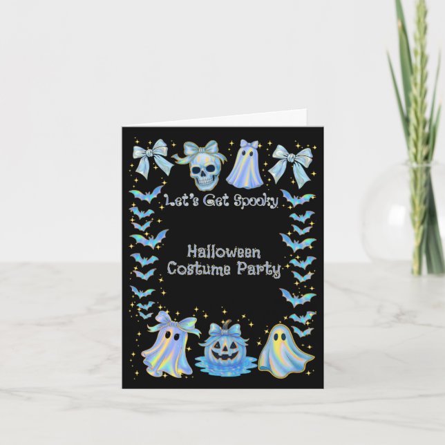 Lets Get Spooky Kids Halloween Folded Invitation (Front)