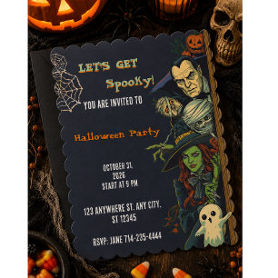 Let's Get Spooky Party Halloween Invitation
