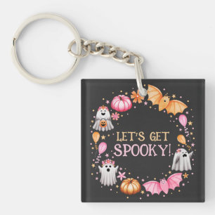 Let's Get Spooky Pastel Halloween Key Ring