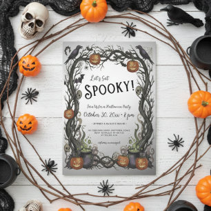 Let's Get Spooky Pumpkin & Vines Halloween Party Invitation