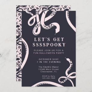 Let's Get Spooky Snake Halloween Party Invitation