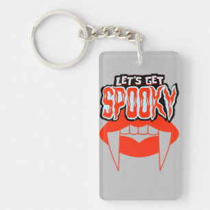 Let's Get Spooky Vampire Fangs Halloween Design Key Ring