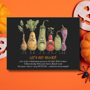LET'S GET SPOOKY! vegetables Halloween Invitation