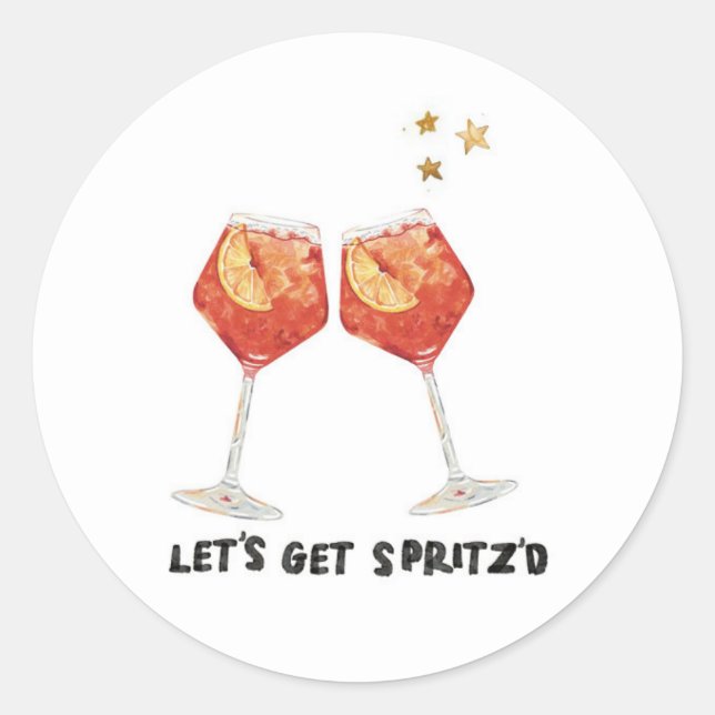 Let's Get Spritz'd Napkins Classic Round Sticker (Front)