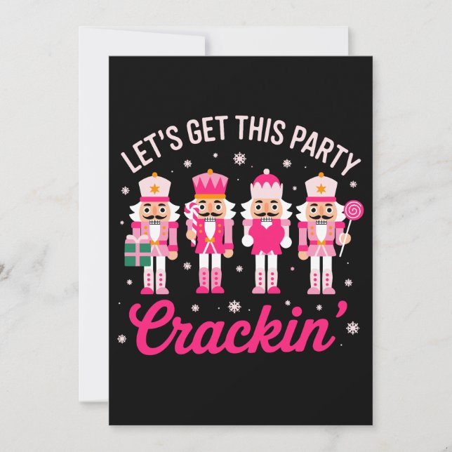 Let's Get This Party Crackin Christmas Nutcracker Invitation (Front)