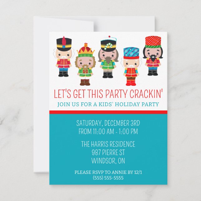 Let's Get This Party Crackin!  Nutcracker Party Invitation (Front)