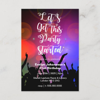Let's Get This Party Started | Birthday Party Invitation