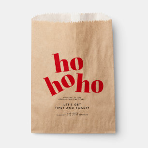 Let's Get Tipsy and Toasty Hohoho Christmas Party Favour Bags