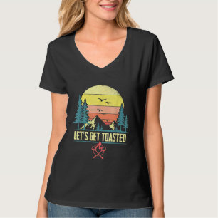 Lets Get Toasted Campfire Marshmallows Funny Campi T-Shirt