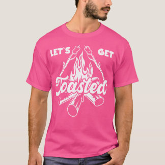 Let'S Get Toasted Campfire Smores Marshmallows Cam T-Shirt