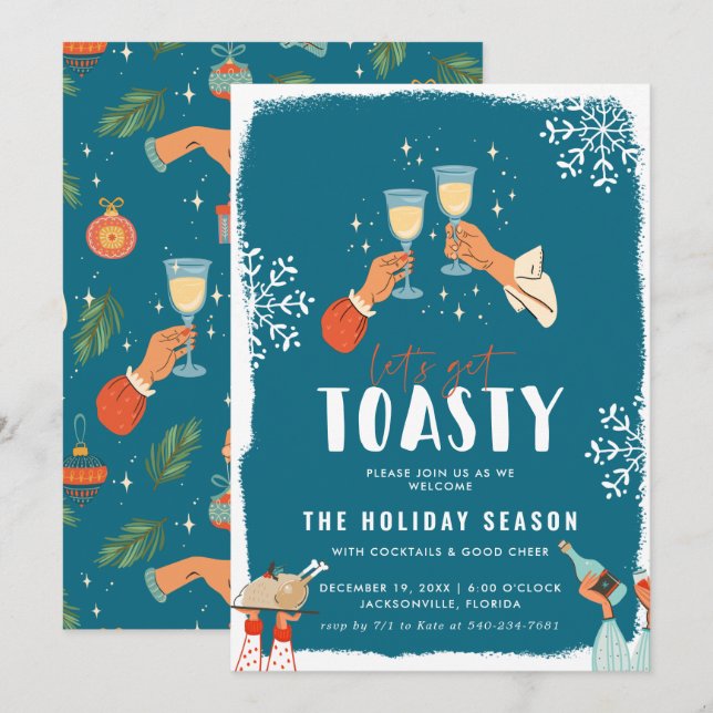 Let's Get Toasty | Holiday Party Invitation (Front/Back)