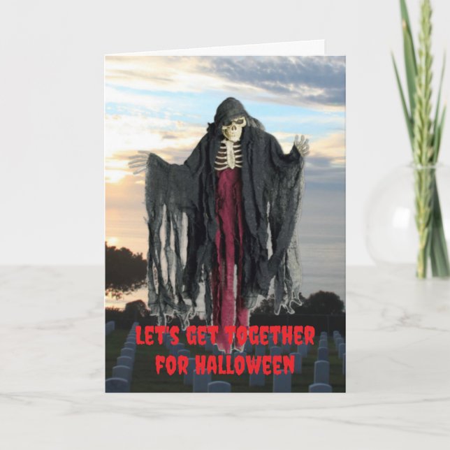 Let's get together for Halloween. Card (Front)