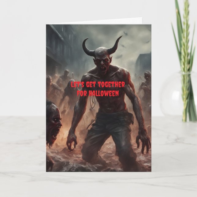 Let's get together for Halloween. Card (Front)