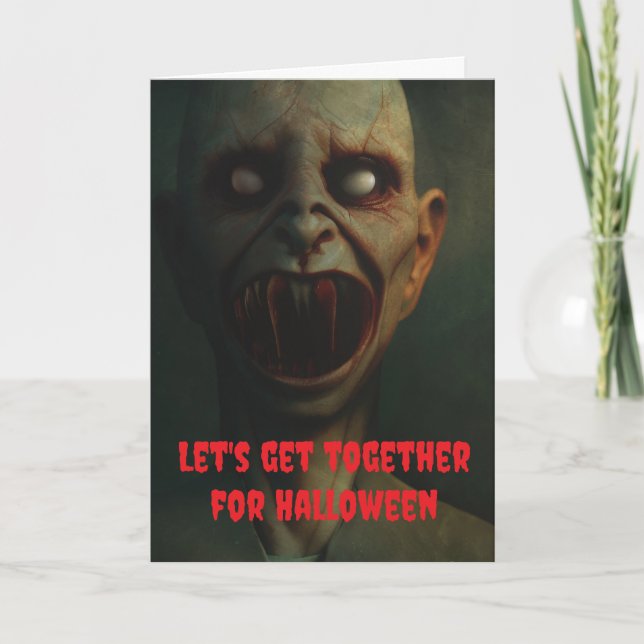 Let's get together for Halloween. Card (Front)
