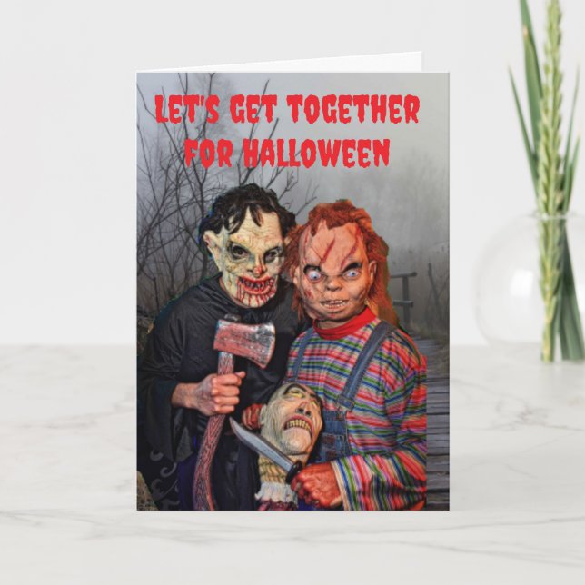 Let's get together for Halloween. Card (Front)