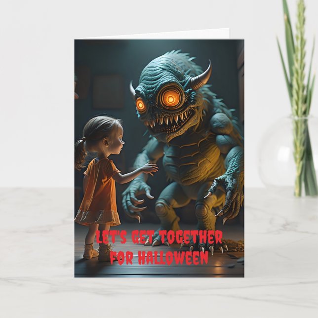 Let's get together for Halloween. Card (Front)