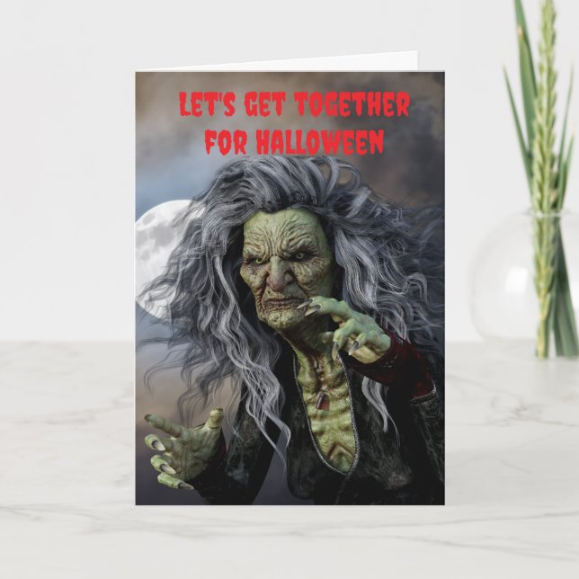 Let's get together for Halloween. Card (Front)