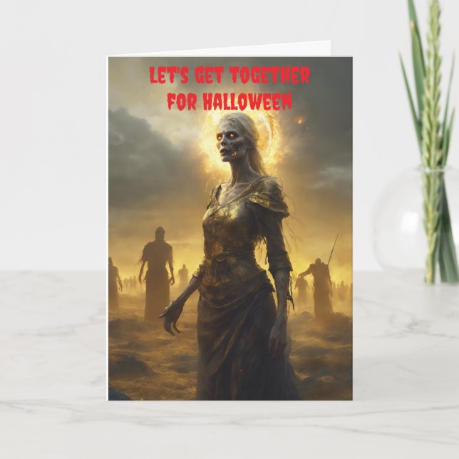 Let's get together for Halloween. Card (Front)
