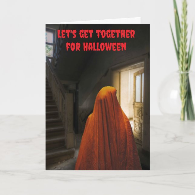 Let's get together for Halloween. Card (Front)