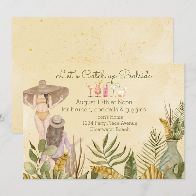 Let's Get Together Girlfriends  Invitation (Front/Back)