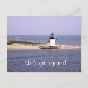 Let's Get Together Nantucket Lighthouse Post Card