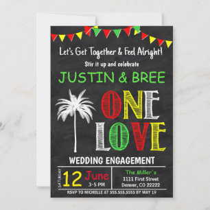 Let's Get Together, One Love Wedding Engagement Invitation