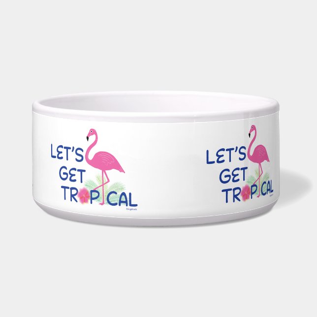 Let's Get Tropical Flamingo Cute Doggie Cat Design (Right)