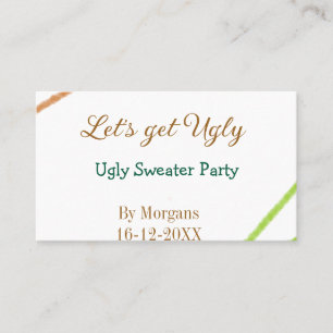 Let's get ugly Christmas ugly sweater Partyorange  Business Card
