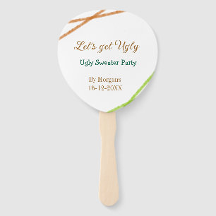 Let's get ugly Christmas ugly sweater Partyorange  Hand Fan