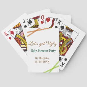 Let's get ugly Christmas ugly sweater Partyorange Playing Cards