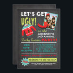 Let's Get Ugly Sweater Christmas Party chalkboard Invitation<br><div class="desc">Get UGLY with this awesome Ugly Christmas Sweater Party with room for your photo or the winner of last years party. Great fonts,  tacky reindeer sweater on a chalkboard background. Hand drawn illustration by McBooboo.</div>