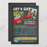 Let's Get Ugly Sweater Christmas Party chalkboard Invitation<br><div class="desc">Get UGLY with this awesome Ugly Christmas Sweater Party with room for your photo or the winner of last years party. Great fonts,  tacky reindeer sweater on a chalkboard background. Hand drawn illustration by McBooboo.</div>