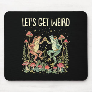 Let's Get Weird Dancing Frogs Mushrooms Funny Cott Mouse Mat