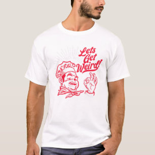Let's Get Weird! Funny Vintage Pizza Box Man Festi T-Shirt