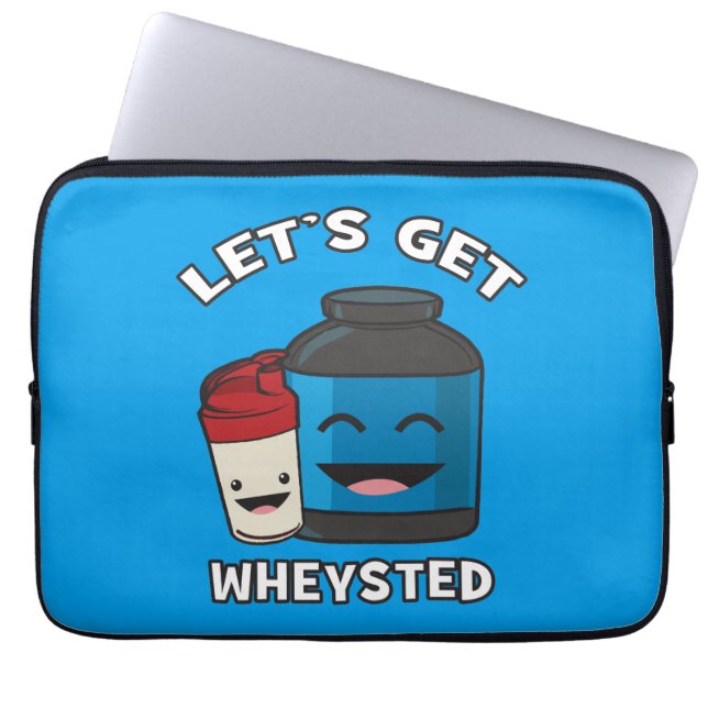 Let's Get Wheysted - Funny Bodybuilding Workout Laptop Sleeve (Front)