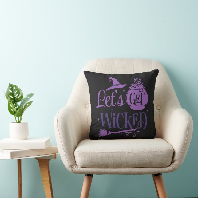 Let's Get Wicked Witches Hat Black Halloween Cushion (Chair)