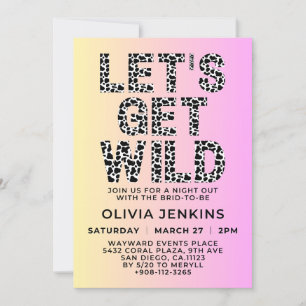 Let's Get Wild Animal Print Bachelorette Party Invitation
