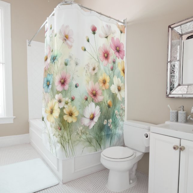 Let's Get Wild Flowers  Shower Curtain (In Situ)