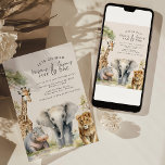 Lets Get Wild Joint Animal Birthday Invitation<br><div class="desc">Planning a joint birthday bash for your animal-loving kids just got a whole lot easier! Our stylish joint invitation designs feature a range of safari animals and a modern invitation template, offering a fun and unique way to bring family and friends together. Plus, a digital download is available too! As...</div>