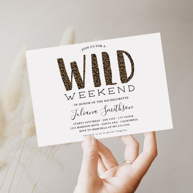 Let's Get Wild Leopard Bachelorette Weekend Invitation (Creator Uploaded)